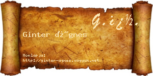 Ginter Ágnes névjegykártya